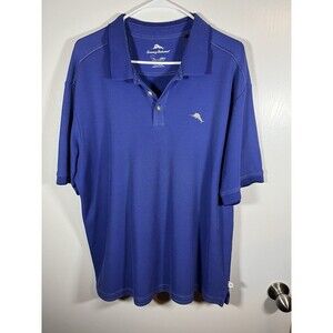 Tommy Bahama Mens Polo Shirt Size Extra Large XL Blue Supima Cotton